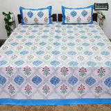 Rangoli Pure Cotton Handblock Super Kingsize Bedsheet