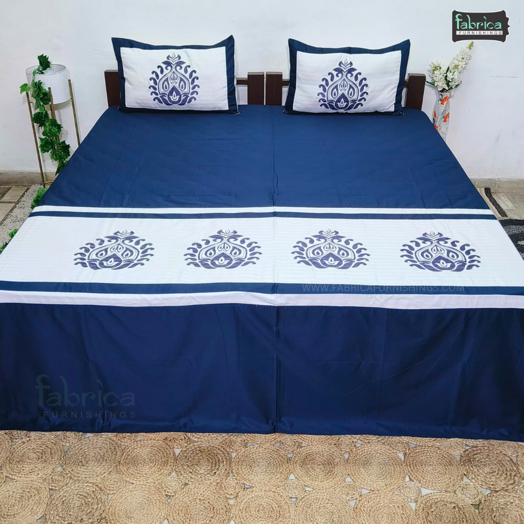 Fabby Home Designer  Embroider king Size pure cotton Bed Sheets