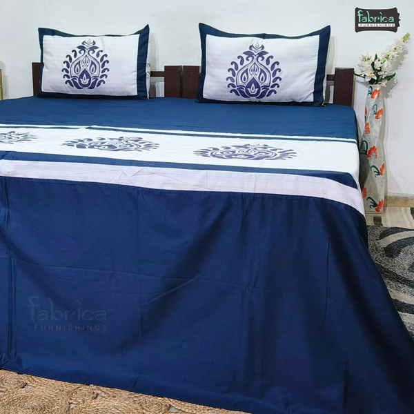 Fabby Home Designer  Embroider king Size pure cotton Bed Sheets
