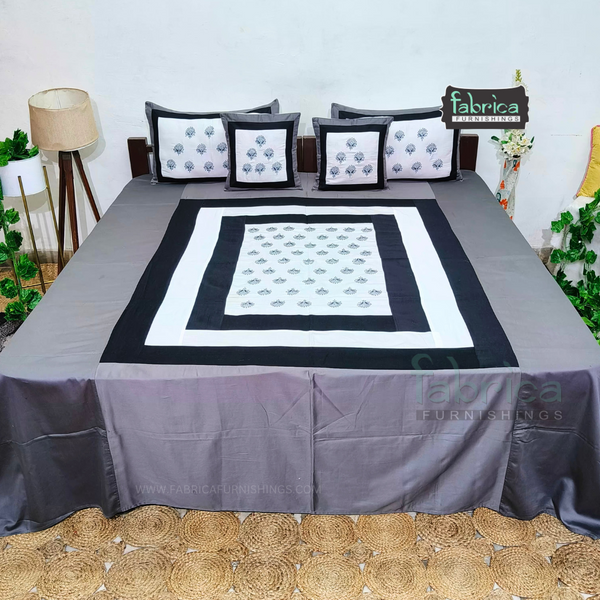 Elite King Size Pure Cotton 5 Pcs Embroidered Bedding Set
