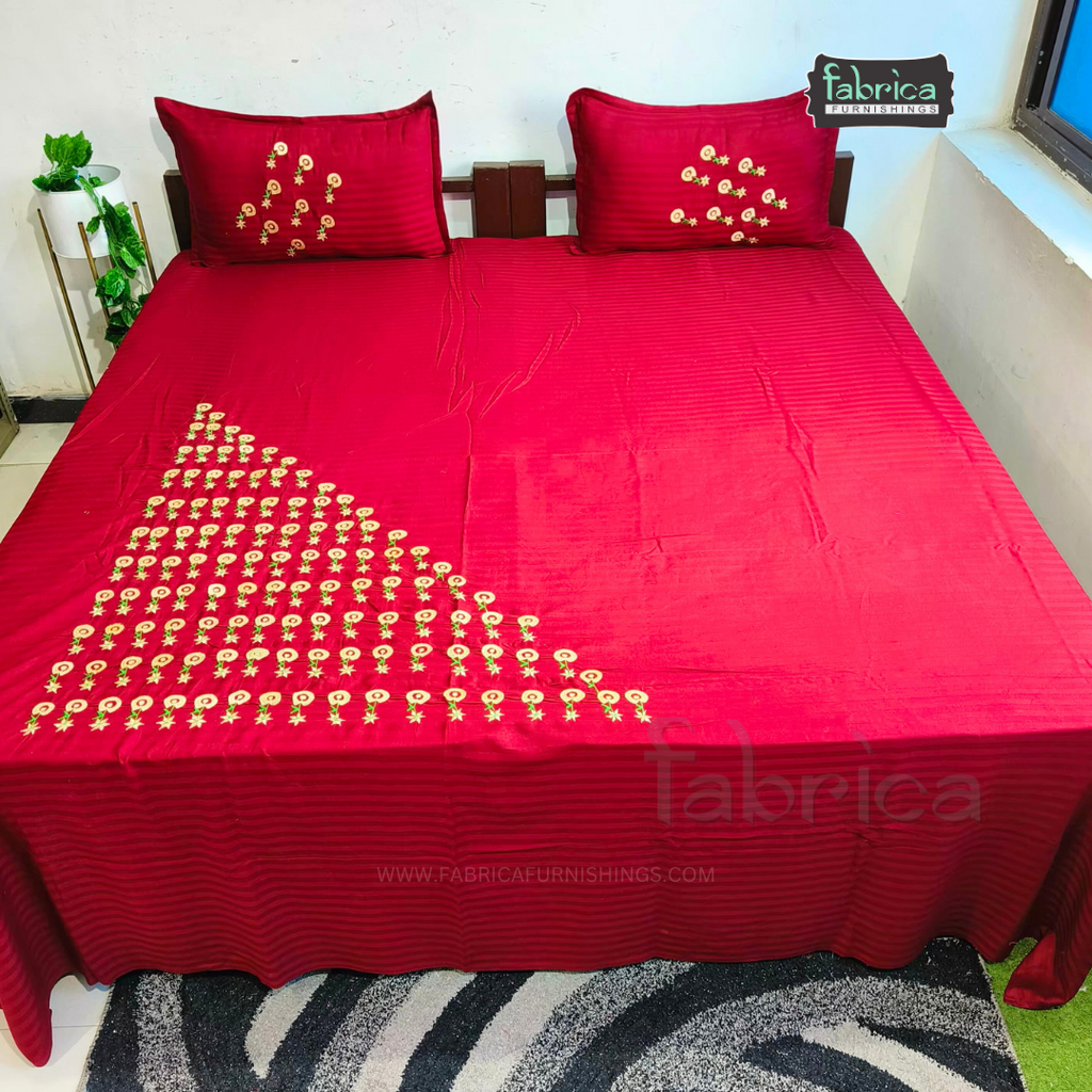Fabby Royal Designer kingsize Embroider Bedsheet