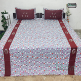 Fabby Home Designer  Embroider king Size pure cotton Bed Sheets