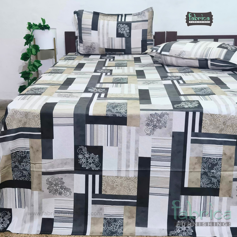 procian premium pure cotton printed king size bedsheet