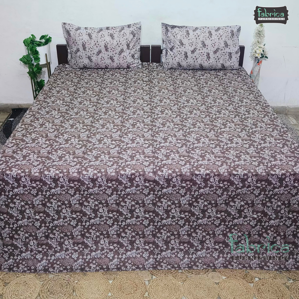 Petals Perra King Size Pure Cotton  Printed Bedsheet Set