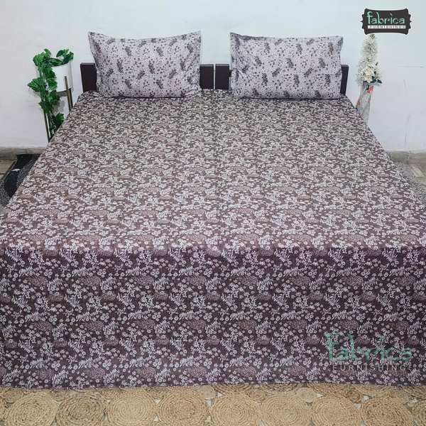 Petals Perra King Size Pure Cotton  Printed Bedsheet Set