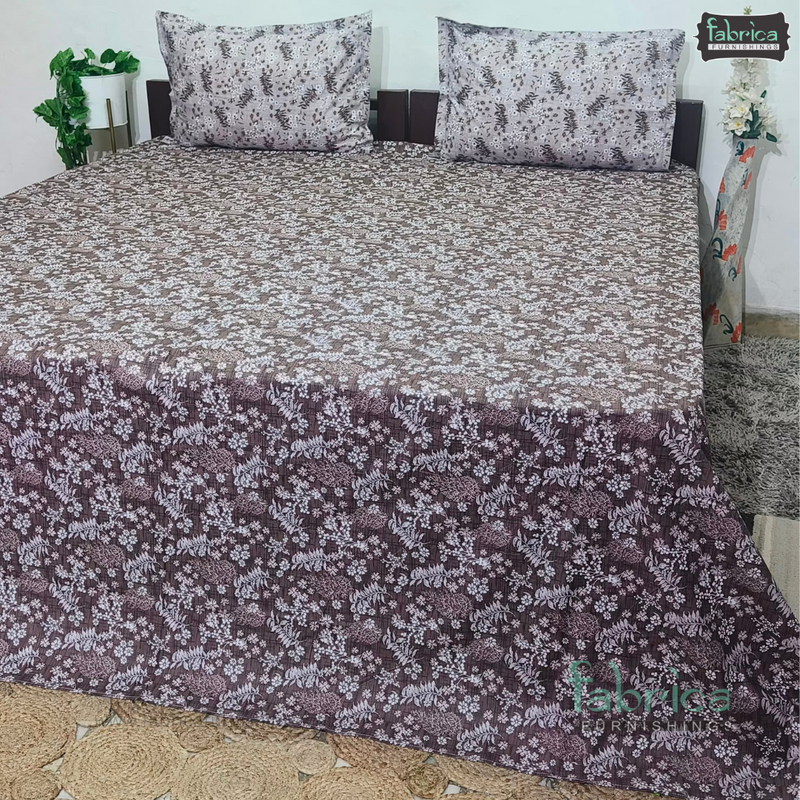 Petals Perra King Size Pure Cotton  Printed Bedsheet Set