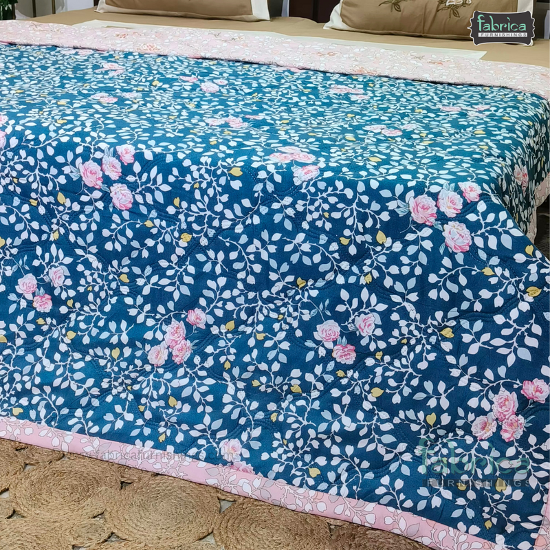 Floral Double Bed Printed Comforter(Quilt)