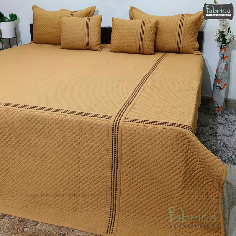 LUXURIOUS  5 PIECE QUILTED EMBROIDERED BEDCOVER