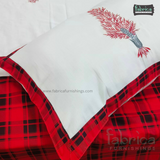 CHRISTMAS KING SIZE EMBROIDERED BEDSHEET SET