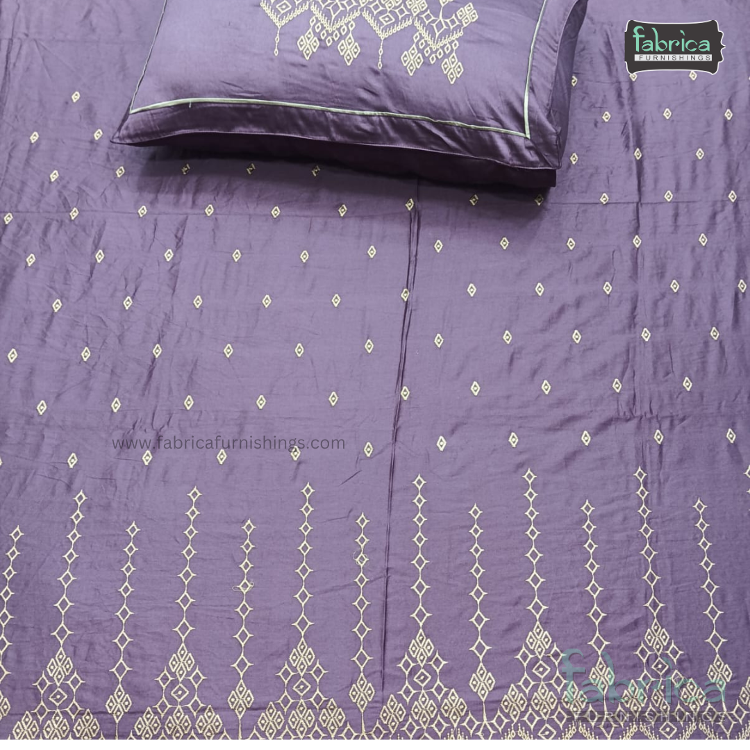 Luxury  Designer Cotton Embroider Double Bed Bed Sheets