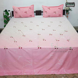 Designer Embroidered Pure Cotton King Size Bedsheet