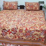 Cultural Petals Printed Pure Cotton Double Bedsheet
