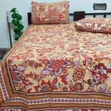 Cultural Petals Printed Pure Cotton Double Bedsheet