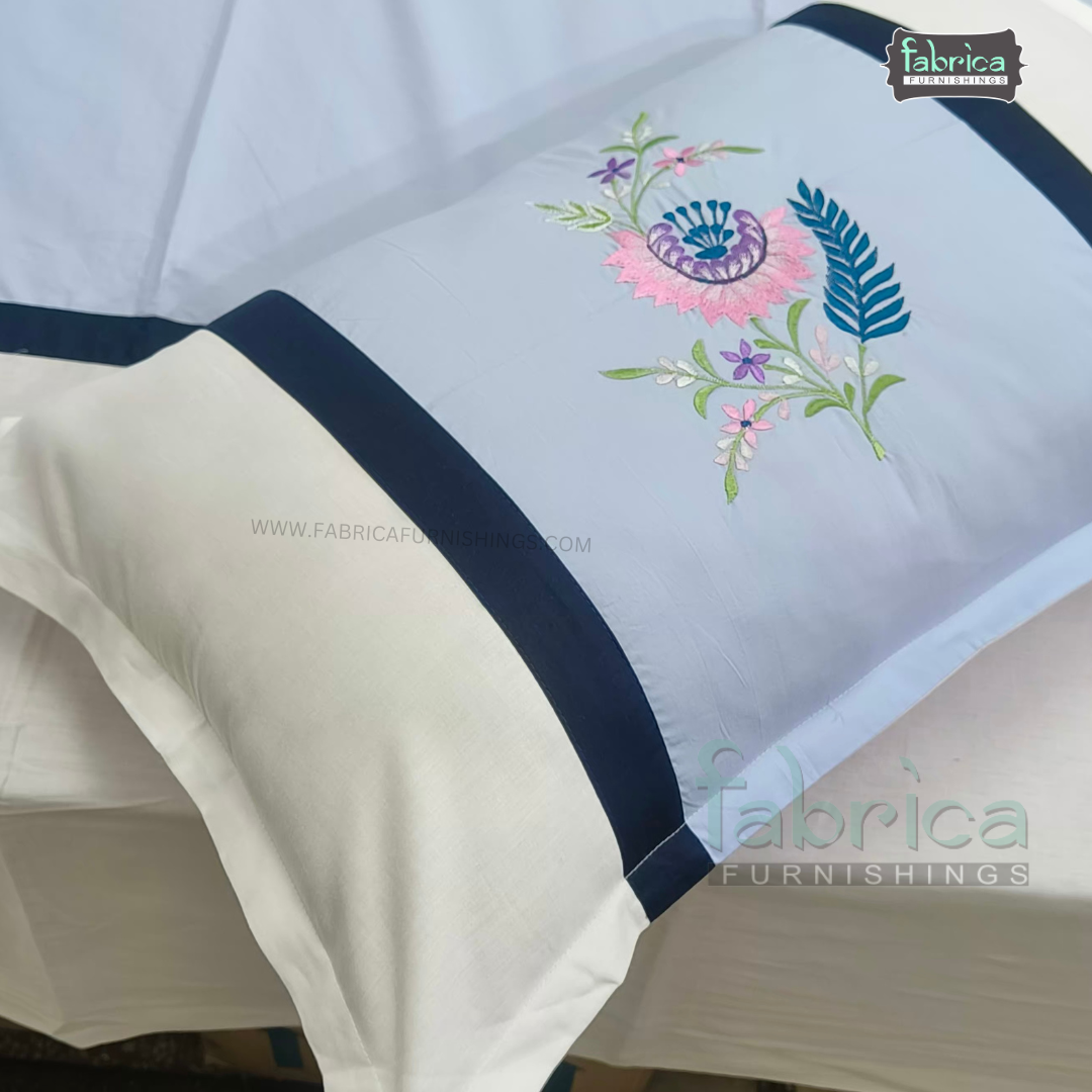 Decor Designer  Mix & Match Embroidered Cotton king Size Bed Sheets