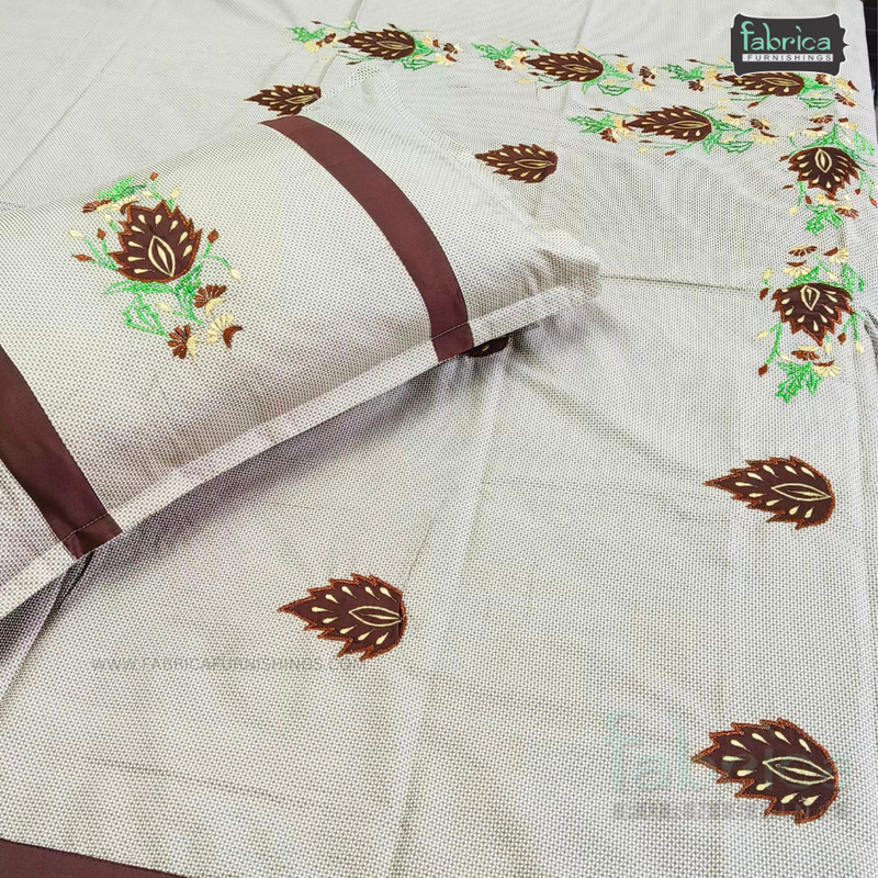 Fabby Decor Designer Mix & Match Patchwork Pure Cotton King Size Embroidered Bedsheet
