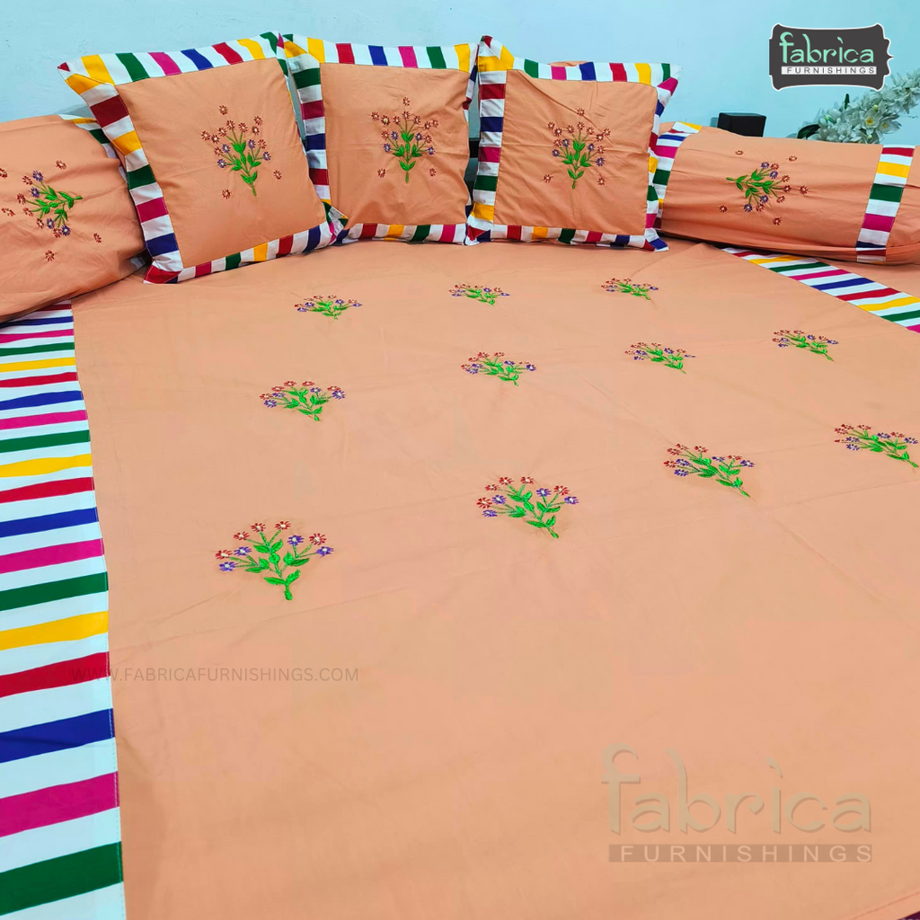 Decor classic Designer Embroider 8 pcs pure Cotton Deewan Set.