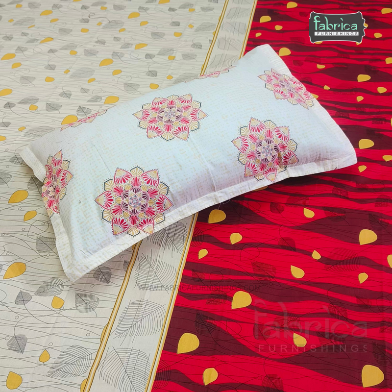 Fabby Decor Designer Kingsize Printed Pure Cotton Bedsheet