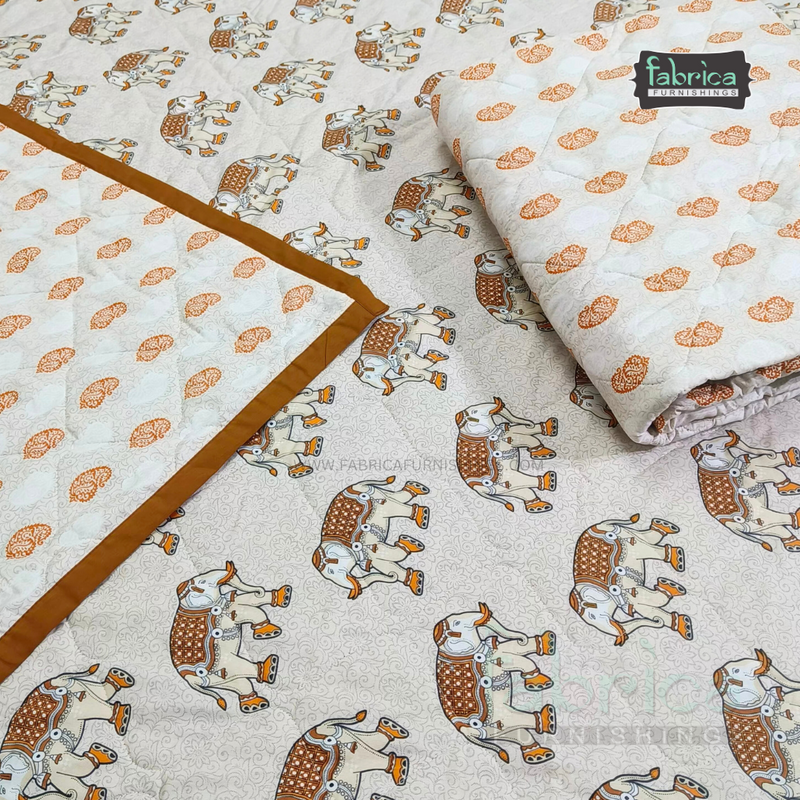 Kesar Kala Single bed 5 Layer Quilted Printed Ac comforter Pair