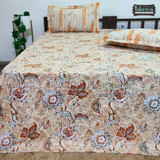 Fabby printed pure cotton king size bedsheet