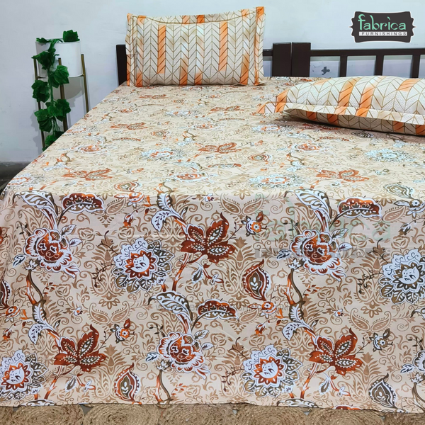 Fabby printed pure cotton king size bedsheet