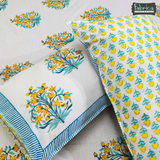 Percale Cotton Hand block Printed Super King-size Bedsheet