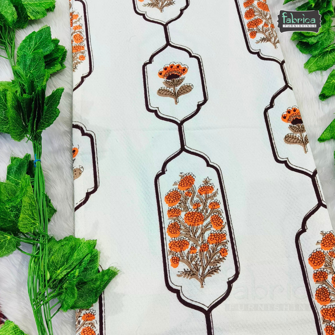 Waffle Handblock Printed Pure Cotton Bath & Hand Towels