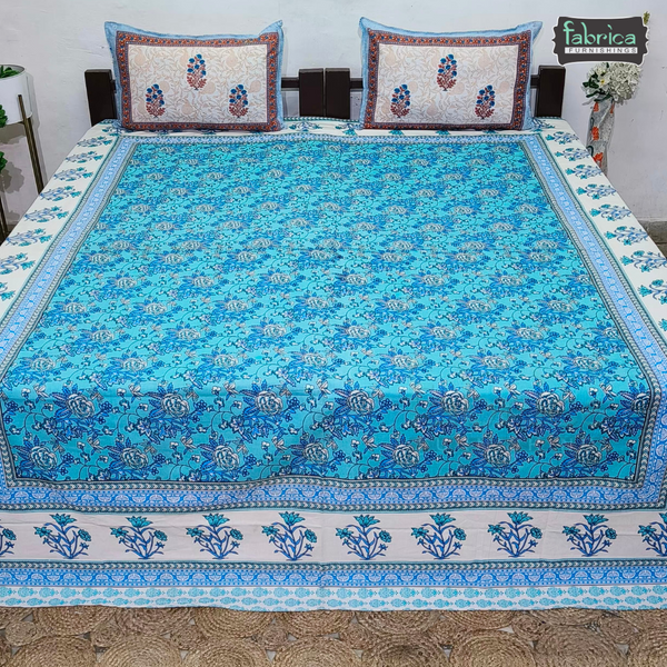 Lehariya Printed Double Bed Pure Cotton Bedsheet