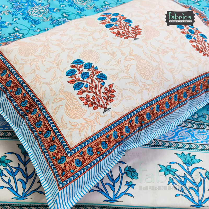 Lehariya Printed Double Bed Pure Cotton Bedsheet