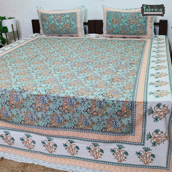 Lehariya Printed Double Bed Pure Cotton Bedsheet