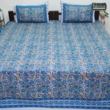 Gulmohar Printed Premium Pure Cotton King size Bed Sheets