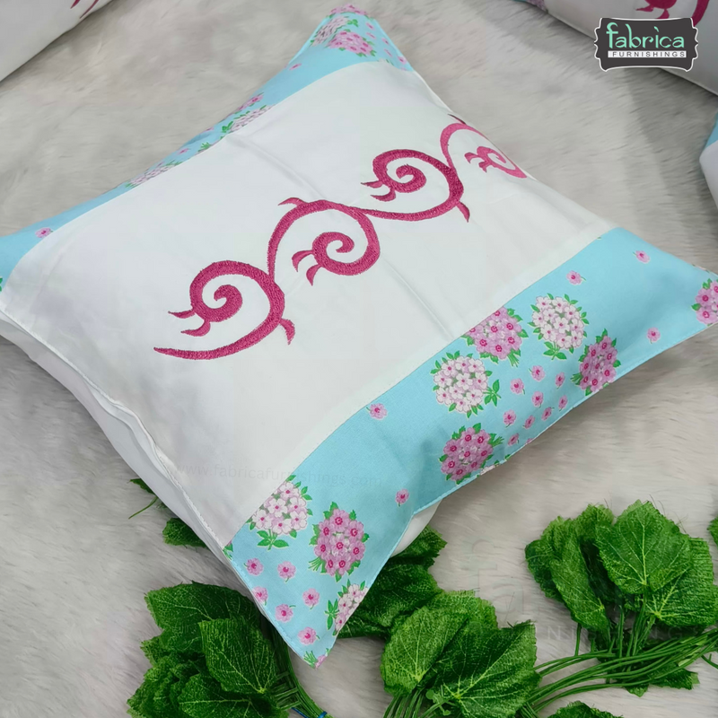 Mix & Match Pure Cotton  Embroidered Cushion Covers (Set of 5 Pcs )