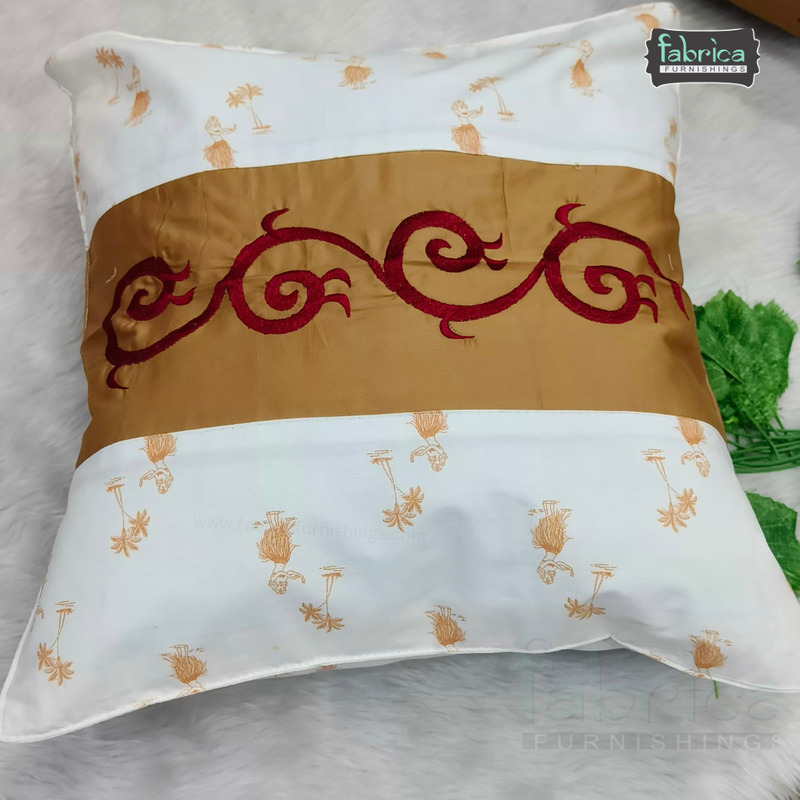 Mix & Match Pure Cotton  Embroidered Cushion Covers (Set of 5 Pcs )