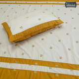 Elephant Motif Foil Work Mix & Match  Embroidered King Size Bedsheet