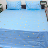 Elephant Motif Foil Work Embroidered King Size Bedsheet