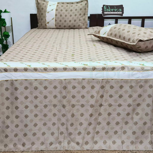 Fabby Decor Designer Mix & Match Embroidered king Size Bed Sheets