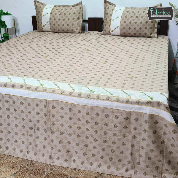 Fabby Decor Designer Mix & Match Embroidered king Size Bed Sheets
