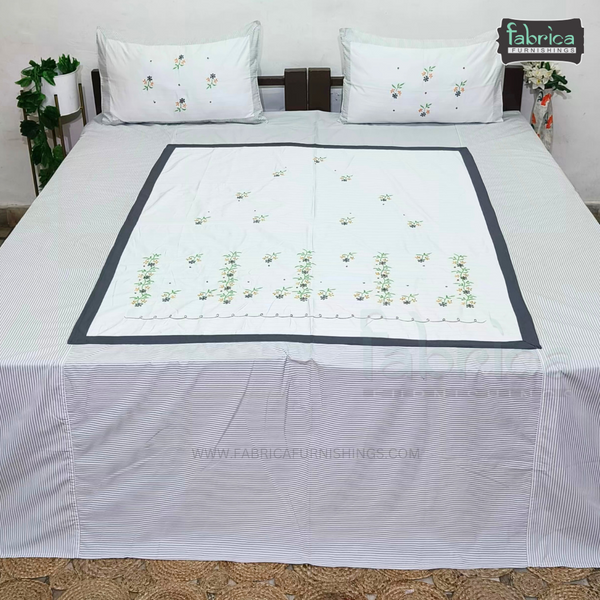 Fabby Decor Designer Mix & Match Embroidered king Size Bed Sheets