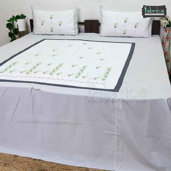 Fabby Decor Designer Mix & Match Embroidered king Size Bed Sheets