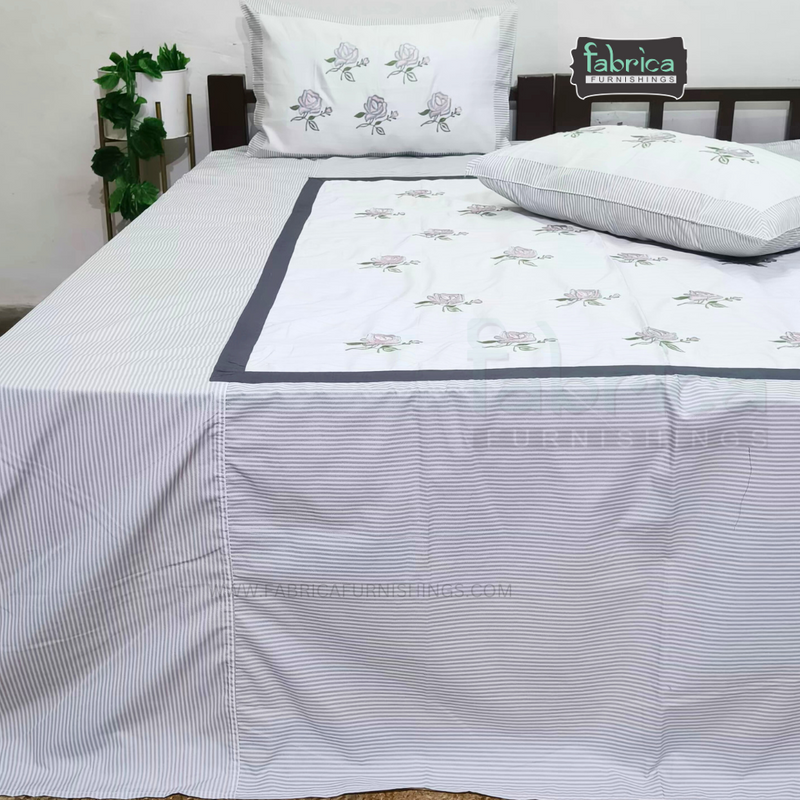 Fabby Decor Designer Mix & Match Embroidered king Size Bed Sheets