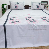 Fabby Decor Designer Pure Cotton King Size Embroidered Bedsheet
