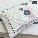 Fabby Decor Designer Pure Cotton King Size Embroidered Bedsheet