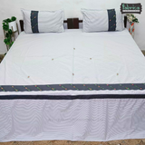 Fabby Decor Designer Pure Cotton King Size Embroidered Bedsheet