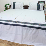 Fabby Decor Designer Pure Cotton King Size Embroidered Bedsheet