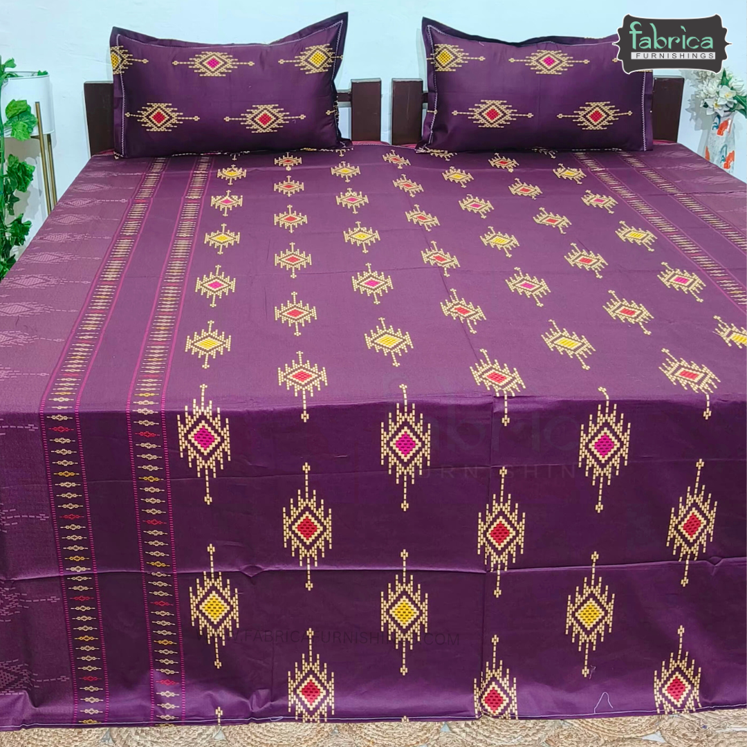 Procian Print Premium Pure Cotton Queen Size Bedsheet