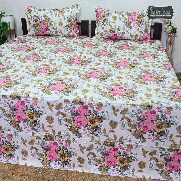 Glory Queen Size Pure Cotton Printed Bedsheet