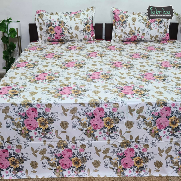 Glory Queen Size Pure Cotton Printed Bedsheet