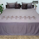Crown Comfort Superfine Embroidered 5 piece King Size Bed Sheet