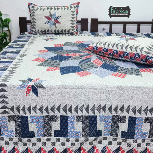 Royal Rajasthani Handblock Print Pure Cotton Double Bed Bed Sheets (90*108 Inch)