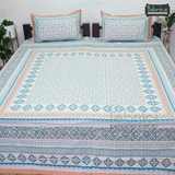 Gulmohar Printed Premium Pure Cotton King size Bed Sheets
