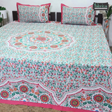Gulmohar Printed Premium Pure Cotton King size Bed Sheets